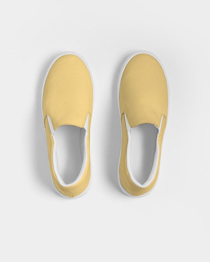 Pastel Orange Yellow Women's Slip-On Canvas Sneakers C0M15Y60K0 - Top