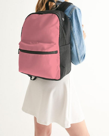 Pastel Pink Canvas Backpack C0M60Y30K0 - Woman Back Closeup