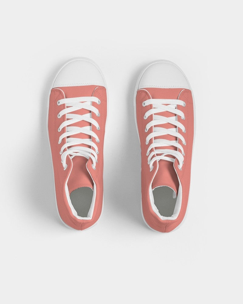 Pastel Pink Red High-Top Canvas Sneakers C0M60Y45K0 - Top