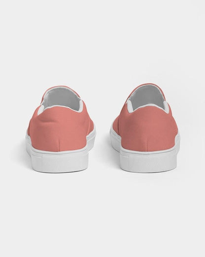 Pastel Pink Red Men's Slip-On Canvas Sneakers C0M60Y45K0 - Back