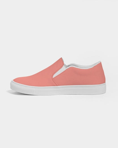 Pastel Pink Red Men's Slip-On Canvas Sneakers C0M60Y45K0 - Side 1