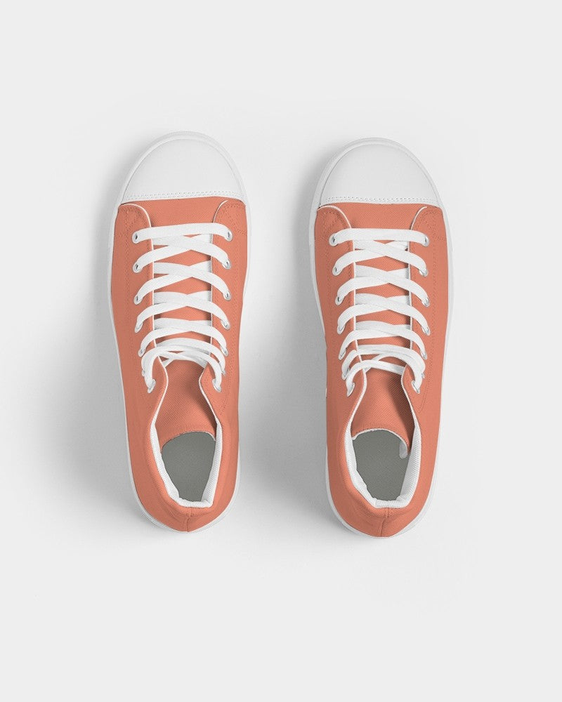 Pastel Red High-Top Canvas Sneakers C0M60Y60K0 - Top