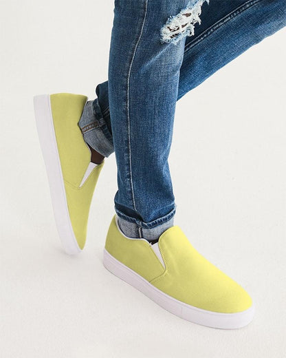 Pastel Yellow Men's Slip-On Canvas Sneakers C0M0Y60K0 - Man CloseUp