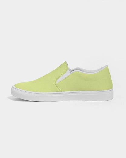 Pastel Yellow Warm Green Men's Slip-On Canvas Sneakers C15M0Y60K0 - Side 1