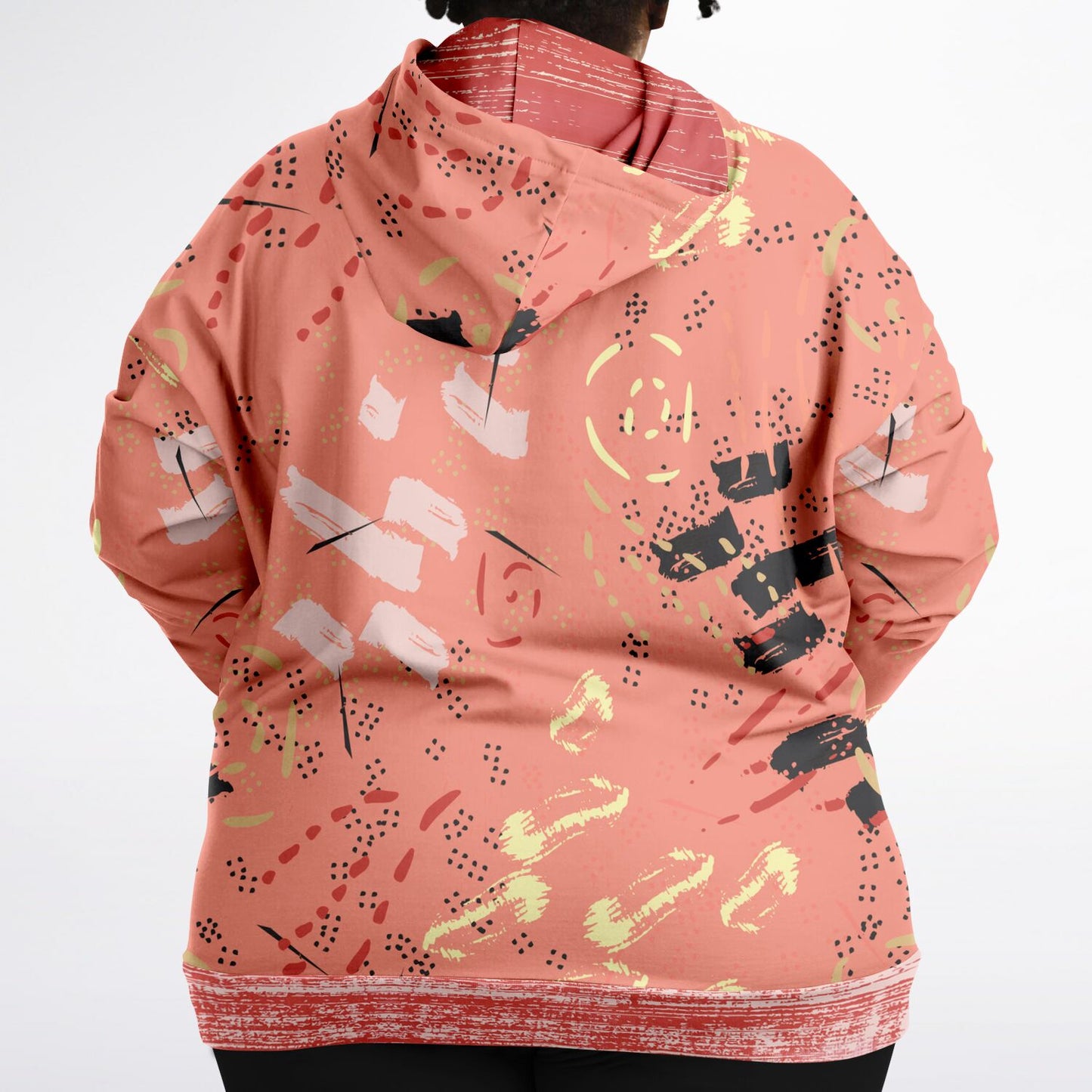 Abstract Salmon Hand Drawn Memphis Unisex Hoodie with PLUS size