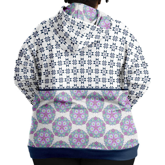 Blue Triangle Star Purple Mandala Hoodie PLUS | Unisex - Qolord
