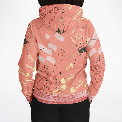 Abstract Salmon Hand Drawn Memphis Unisex Hoodie with PLUS size