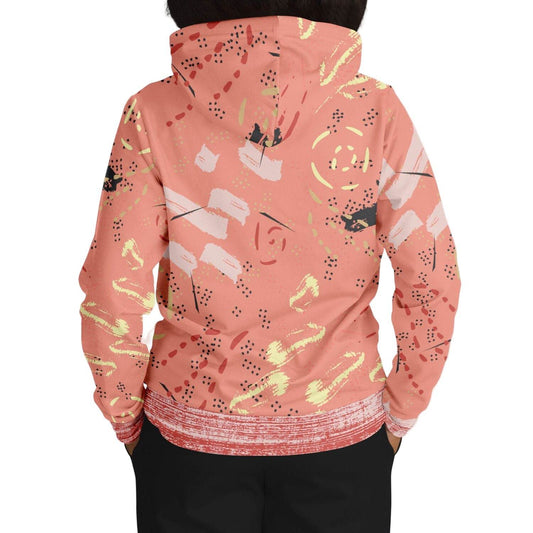 Abstract Salmon Hand Drawn Memphis Hoodie | Unisex - Qolord