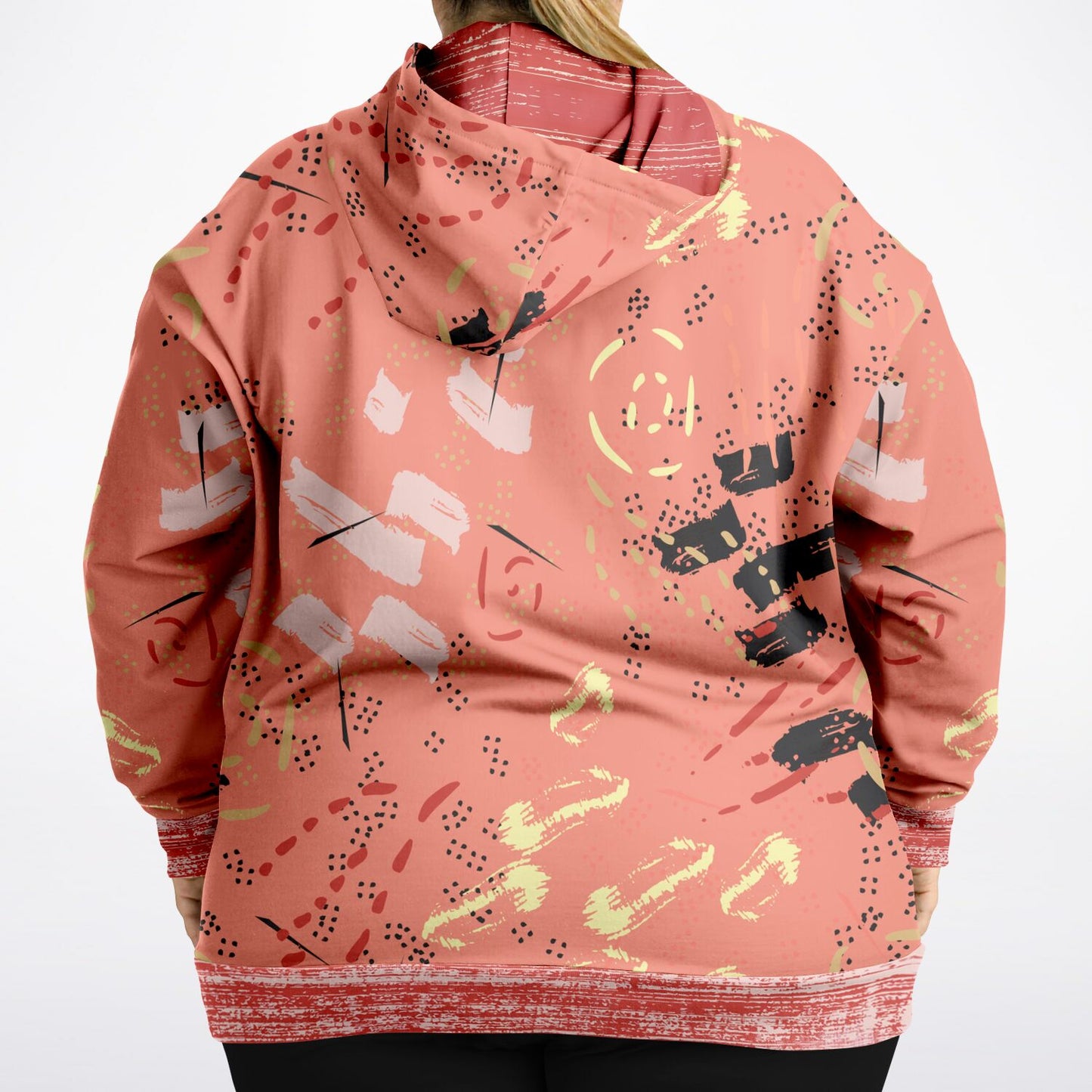 Abstract Salmon Hand Drawn Memphis Unisex Hoodie with PLUS size