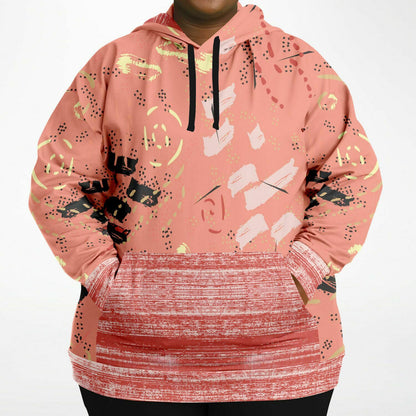 Abstract Salmon Hand Drawn Memphis Unisex Hoodie with PLUS size