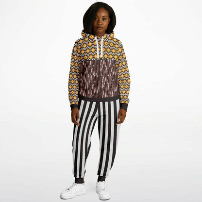 Yellow Brown African Pattern Unisex Hoodie with PLUS sizes