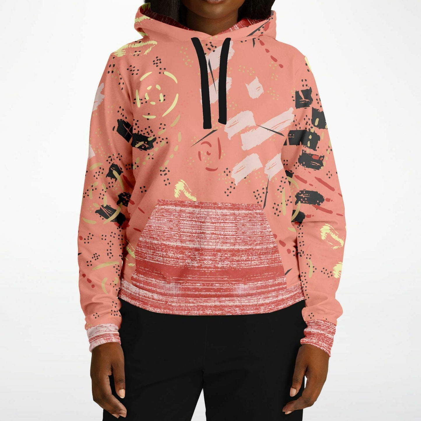 Abstract Salmon Hand Drawn Memphis Unisex Hoodie with PLUS size