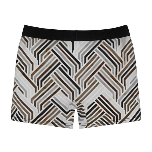 Geometric Beige Stone Vibe Line Boxer Briefs - Qolord