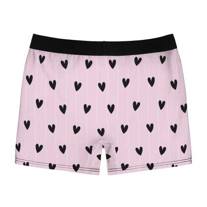 I Love My Wife / Husband / Girlfriend / Boyfriend Baby Pink & Black Heart Boxer Briefs