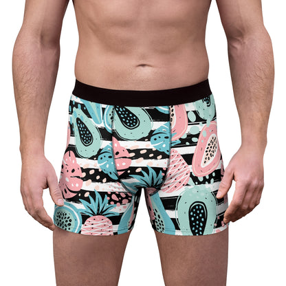 Tropical Pastel Fruits On High Boxer Briefs